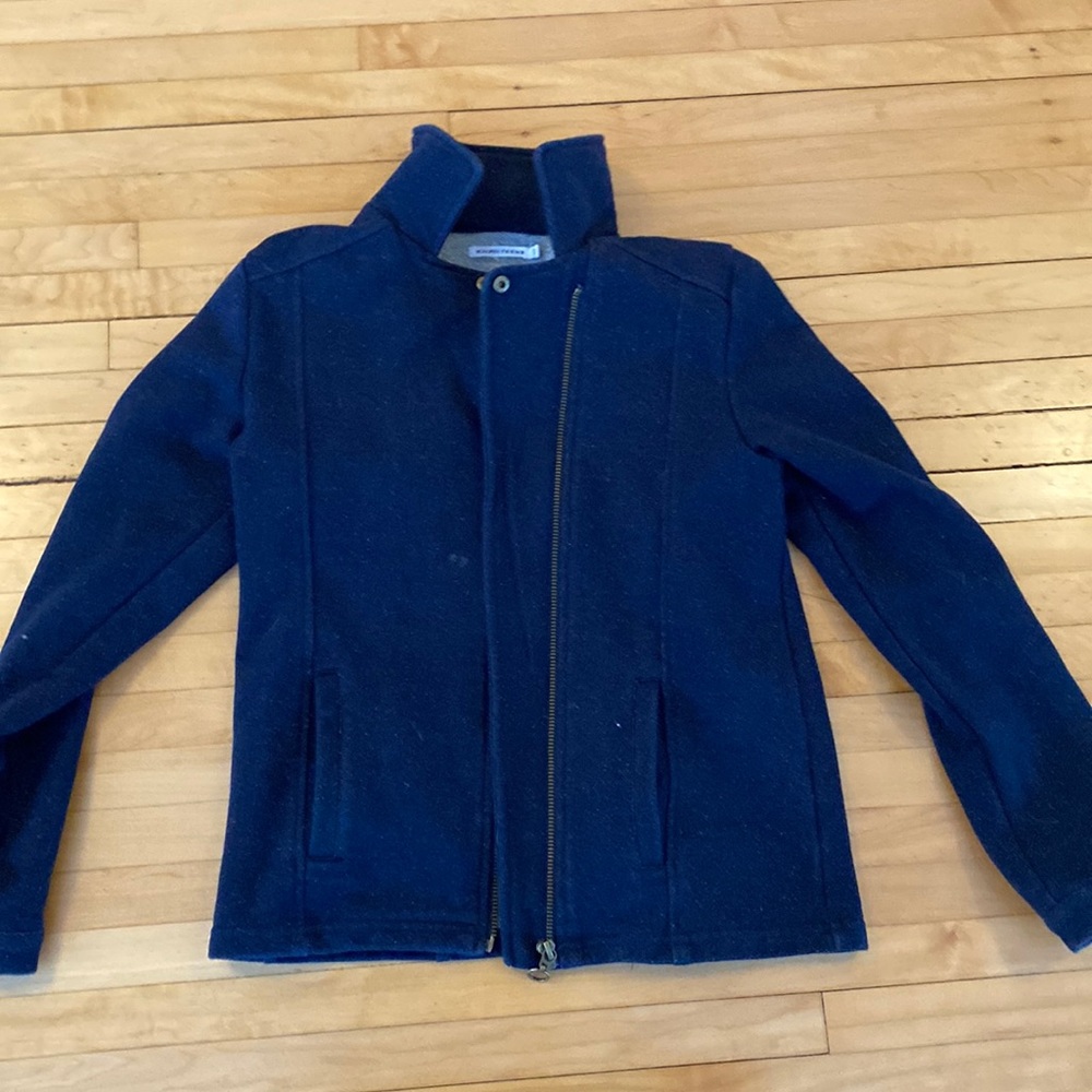 Monoprix teens navy moto jacket with gold flecks